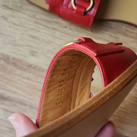 NEW Gucci Varadero Horsebit Fringed red leather sandals/slides size 39 - Picture 5 of 9